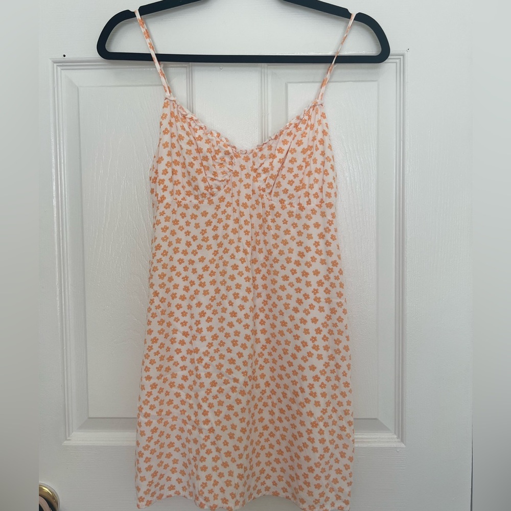 orange floral dress